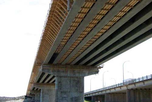 FRP rebar being used in a bridge