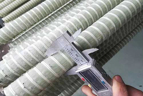 Fiberglass rods being used in construction