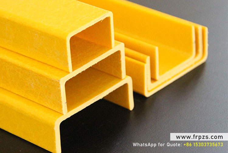 Yellow Fiberglass (FRP) U-channel and C-channel Structural Profiles - WhatsApp for Quote