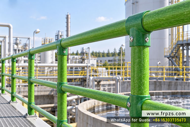 Pultruded Fiberglass Tubing Assembled as Industrial Handrails and Structural Frames