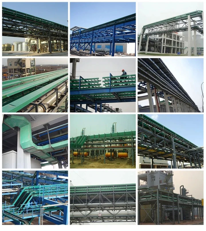 Heavy Duty FRP Cable Ladder System Installed in Chemical Plant and Offshore Application Scene